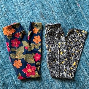 2 PAIRS OF LULAROE LEGGINGS, one-size